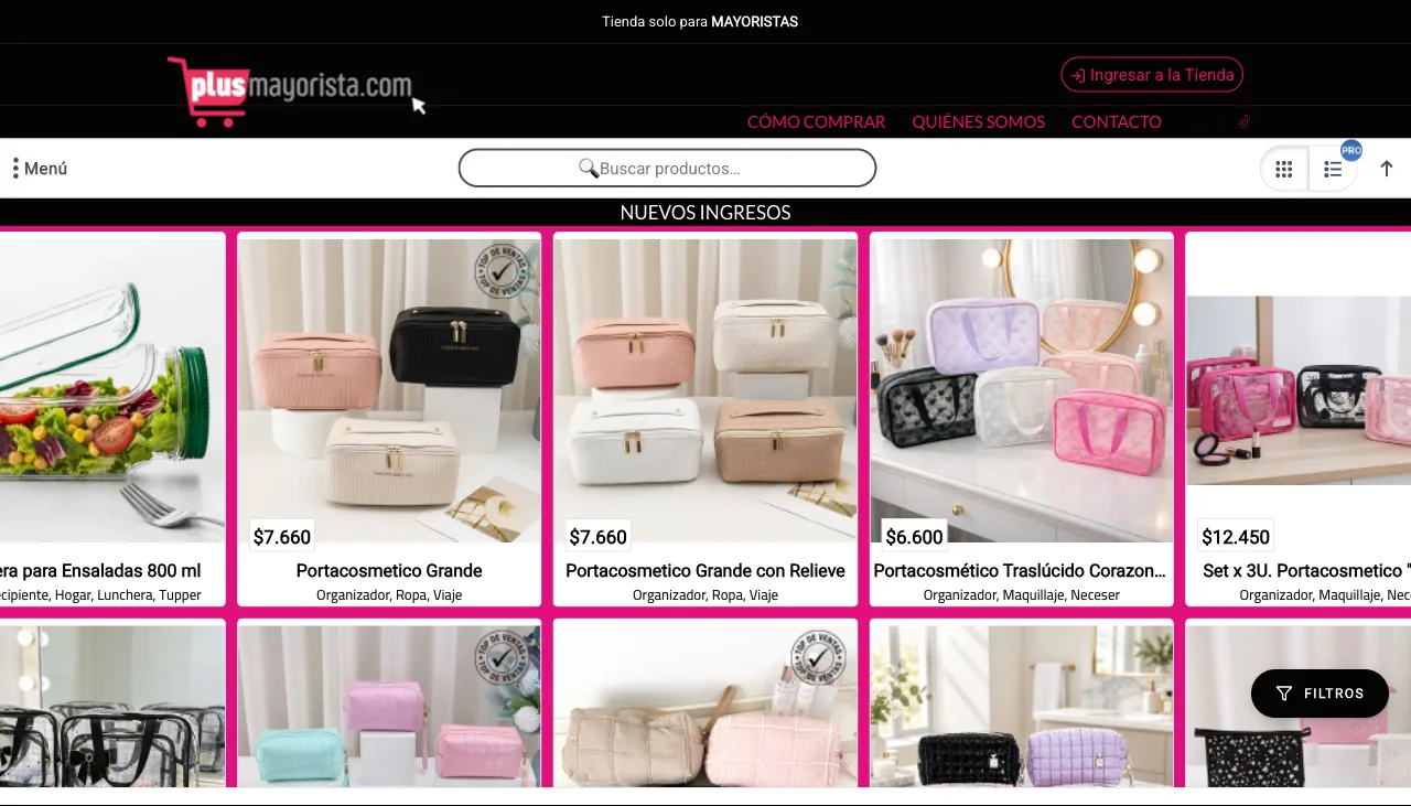 Tienda mayorista online de Plus Mayorista — importador y distribuidor de bazar, marroquinería, librería y bijouterie de Rosario que vende por mayor a todo el país con su tienda B2B creada con VentasxMayor