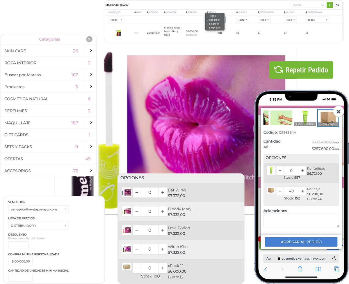 funciones para mayoristas de cosmetica y belleza ventasxmayor.cl