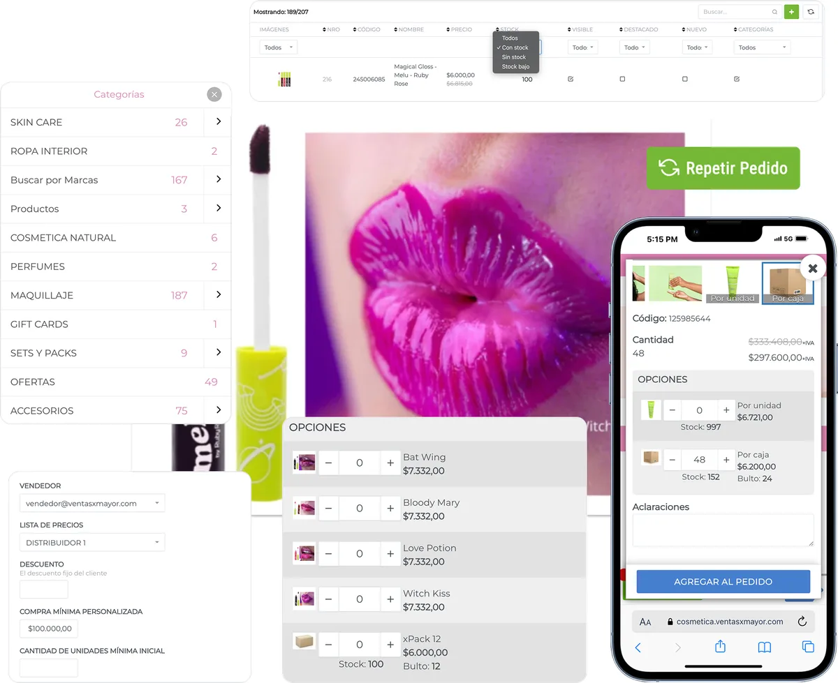 funciones para mayoristas de cosmetica y belleza ventasxmayor.cl